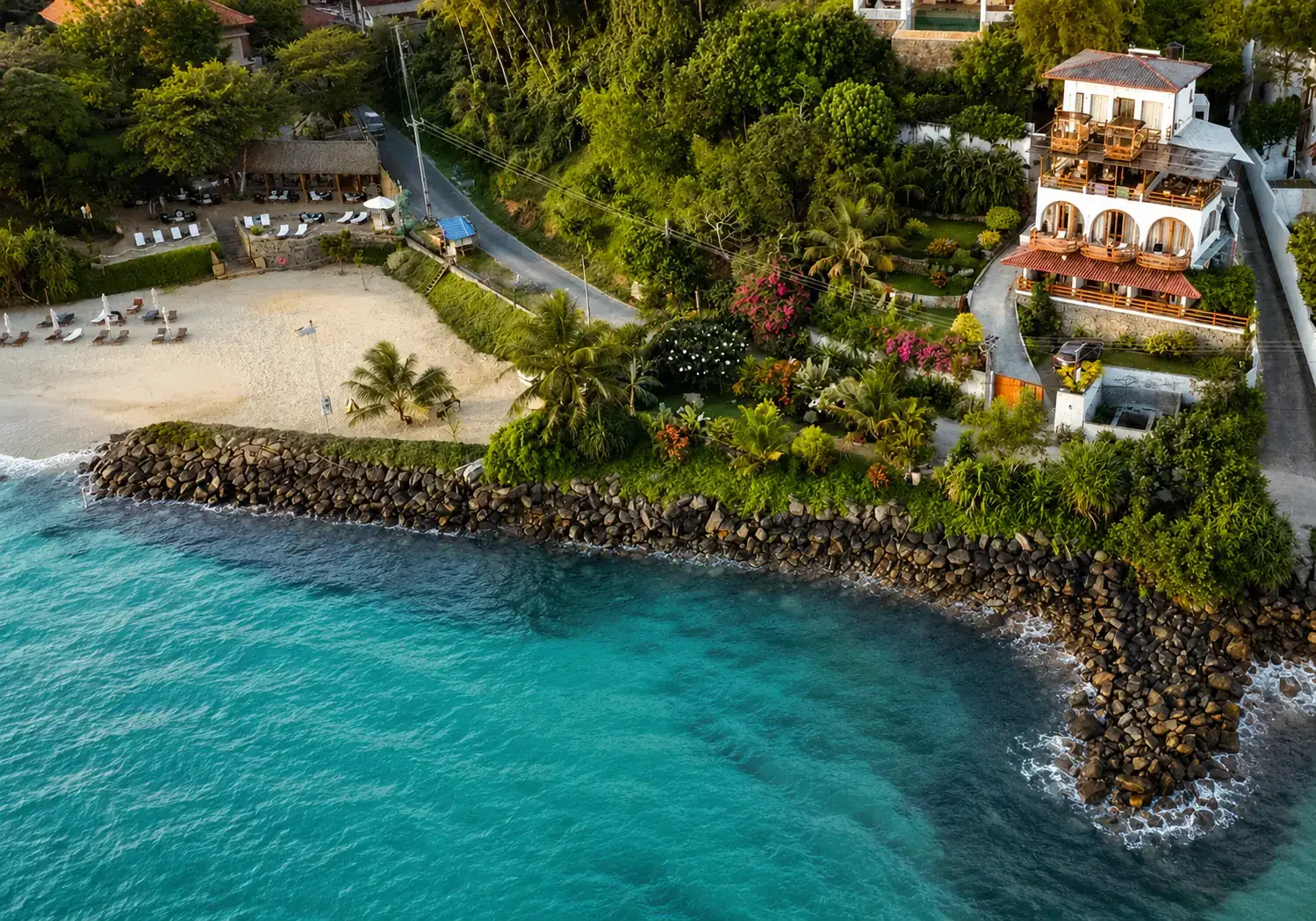 Ocean Bliss beachfront property beside a quiet Weligama cove